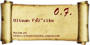 Oltean Füzike névjegykártya